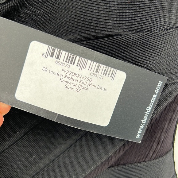 David Koma London Ribbon Mini Dress in Black - Picture 7 of 10